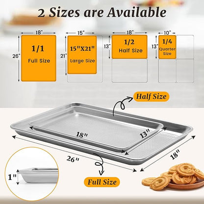 6 Pack Full Size Aluminum Perforated Baking Sheet Pan, 26"×18" Cookie Sheets For Oven in Bakery, Restaurant & Kitchen - Image 5