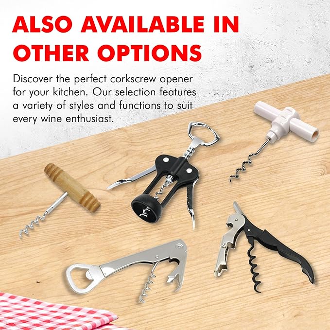 Chef Craft Select Corkscrew with Wooden Handle, 4 inch, Natural - Image 7
