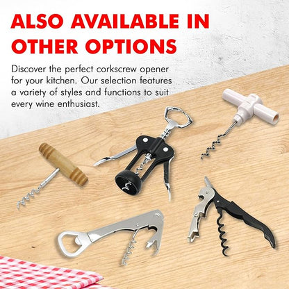 Chef Craft Select Corkscrew with Wooden Handle, 4 inch, Natural - Image 7