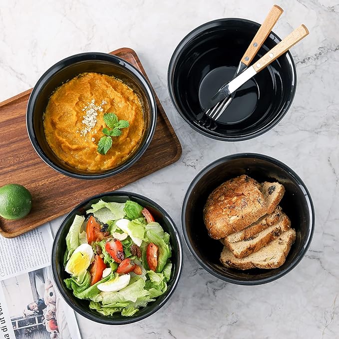 Hasense Ceramic Soup Bowls Set of 4, 40 Ounce Large Cereal Bowls for Kitchen, 7 Inch Serving Bowls for Salad Pasta Ramen Pho Popcorn, Dishwasher Microwave Safe, Navy Blue - Image 8