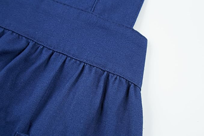 Hyzrz Retro Adjustable Ruffle Aprons with Pockets for Women Girls Vintage Cross Back Pinafore Dress Maid Costume Apron
