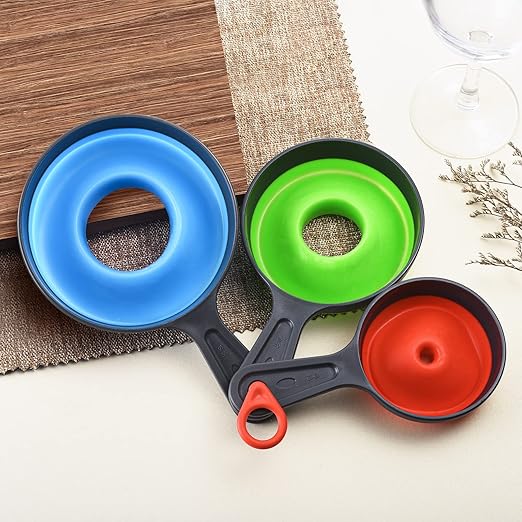 Funnels for Filling Bottles, Wide Mouth Canning Funnel for Kitchen Use Mason Jars, Small Funnel for Transfer Liquid, Oil and Powder, Food Grade Silicone Collapsible Filter Set (3 Pack) - Image 7