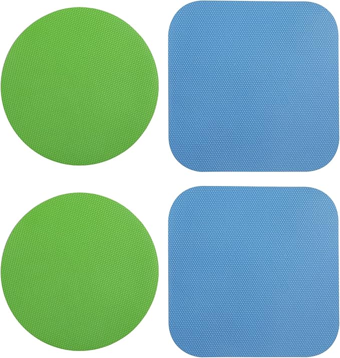 LUTER 4pcs Jar Opener, Rubber, Multi-function Silicone Bottle Opener for Seniors with Weak Hands Lid Cap Gripper Pads Kitchen Coasters Gadgets(Light Blue, Green) by Unknown