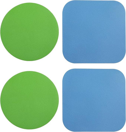 LUTER 4pcs Jar Opener, Rubber, Multi-function Silicone Bottle Opener for Seniors with Weak Hands Lid Cap Gripper Pads Kitchen Coasters Gadgets(Light Blue, Green) by Unknown