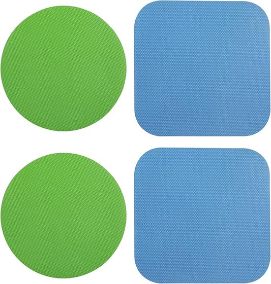 LUTER 4pcs Jar Opener, Rubber, Multi-function Silicone Bottle Opener for Seniors with Weak Hands Lid Cap Gripper Pads Kitchen Coasters Gadgets(Light Blue, Green) by Unknown