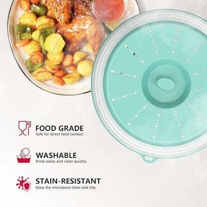 WVM Microwave Splatter Cover Vented for Food with Hook Hole, Splatter Guard & Colander Kitchen Gadget for Food, Meal Prep - Image 3