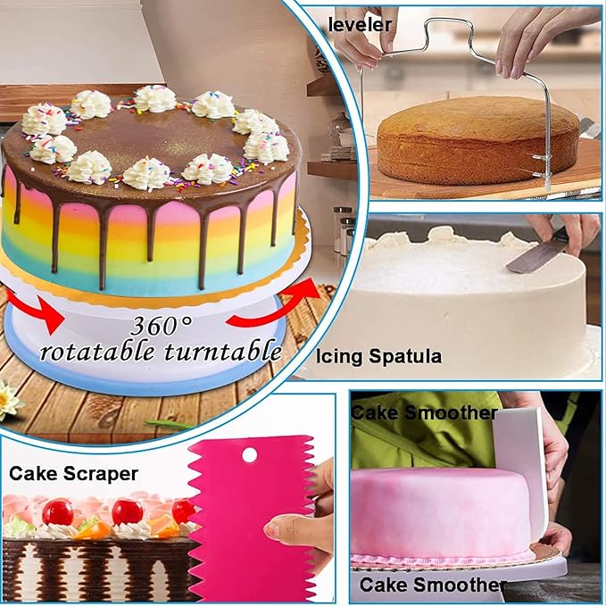 Cake Decorating Kits 567 PCS Baking Set with Springform Pans Set, Rotating Turntable, Decorating Tools, Cake Baking Supplies for Beginners and Cake Lovers (567 PCS Cake Decorating Kits) - Image 3