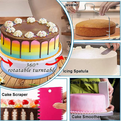 Cake Decorating Kits 567 PCS Baking Set with Springform Pans Set, Rotating Turntable, Decorating Tools, Cake Baking Supplies for Beginners and Cake Lovers (567 PCS Cake Decorating Kits) - Image 3