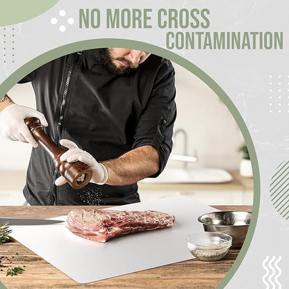 Crown Display Disposable Cutting Boards for Kitchen XL 50 Count White Cutting Board 18 Inch X 24 Inch Flexible Cutting Boards For Kitchen ~ Patent Pending ~ Recyclable Disposable Cutting Board Sheets