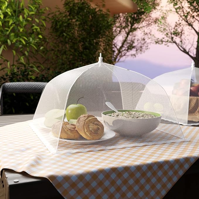 Simply Genius Pop-Up Mesh Food Covers - 17 x 17 in, White, 6 Pack, Large & Tall - Reusable & Collapsible Food Tents for Outdoor Serving - Image 5
