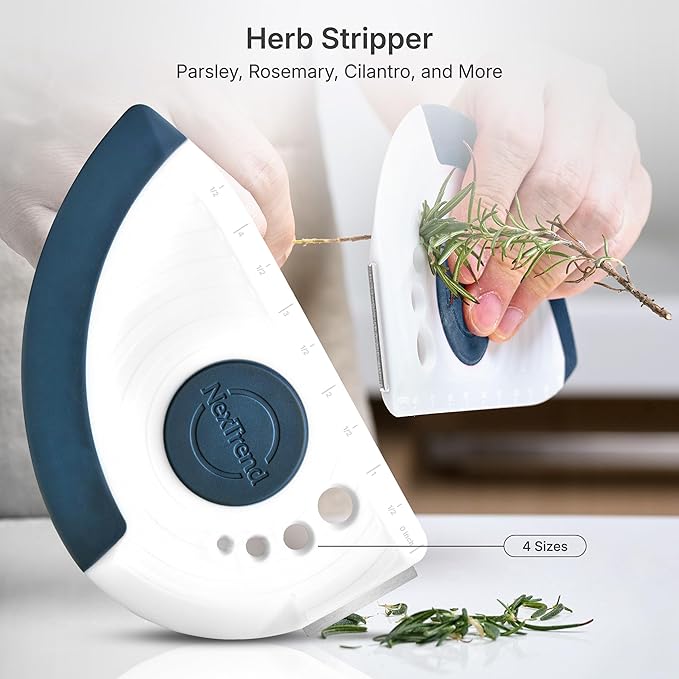 5-in-1 Dough Scraper & Flexible Bowl Scraper by Nextrend, Bread Scraper with Stainless Steel Edge, Ruler & Herb Stripper – BPA Free, Dishwasher Safe - Blue - Image 6