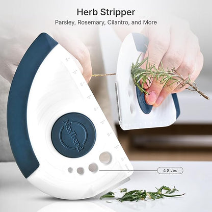 5-in-1 Dough Scraper & Flexible Bowl Scraper by Nextrend, Bread Scraper with Stainless Steel Edge, Ruler & Herb Stripper – BPA Free, Dishwasher Safe - Blue - Image 6