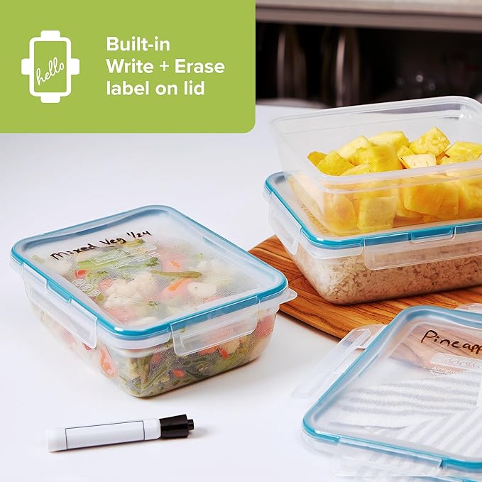 Snapware Food Storage Containers, Plastic, 8.5-Cup, Rectangular | Leakproof & Airtight | BPA-Free | Microwave & Dishwasher Safe | Pack of 6 - Image 5
