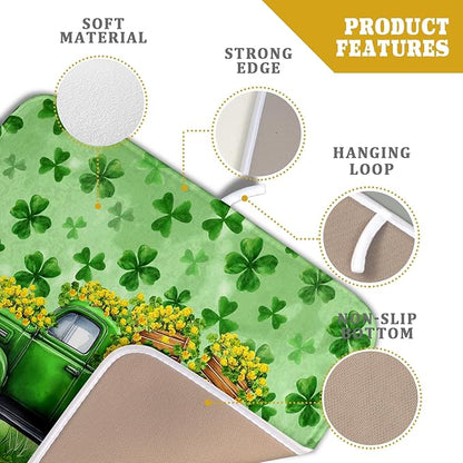 Holiday Truck Drying Dish Mat Green Lovely Clovers Decoration Cloth Dish Drain Mat Small - Image 4