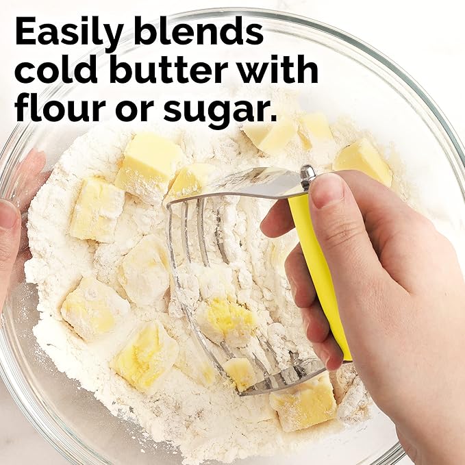 Zulay Kitchen Dough Blender - Stainless Steel Pastry Cutter, Heavy Duty Dough Cutter With Blades, Pastry Blender And Butter Cutter - Pastry Cutter For Baking (Yellow) - Image 3