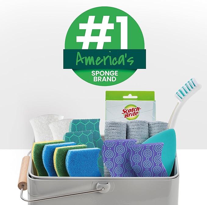 Scotch-Brite Zero Scratch Scrub Sponge, 6 Kitchen Sponges for Cleaning Around the Home, Bathroom & More, Scratch-free Dish Scrubber, Multi-surface Safe, Best for Nonstick Pots and Pans - Image 10