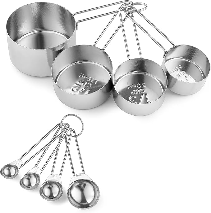 8PCS Measuring Cups, OHOLA Stainless Steel Measuring Cups and Spoons Set, Great for Cooking and Baking by Ohola+KITCHEN+SUPPLIES