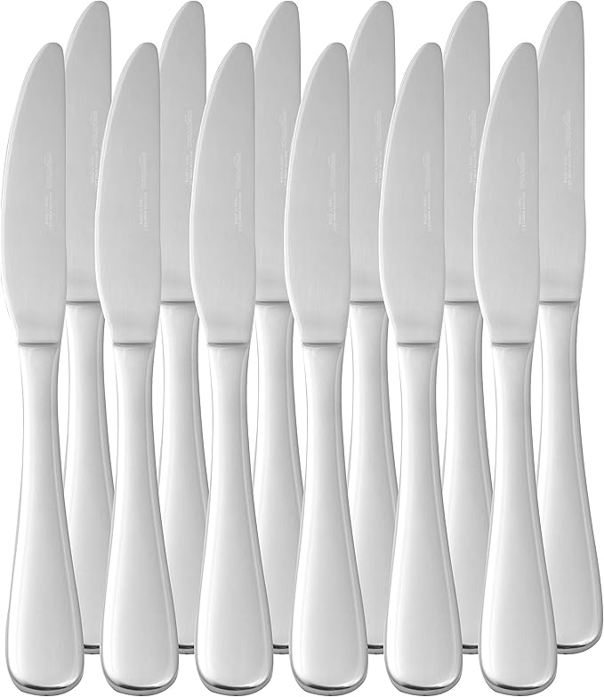 Amazon Basics Stainless Steel Dinner Knives with Round Edge, Silverware, Table Knives, Restaurant Quality, Pack of 12, Silver - Image 4