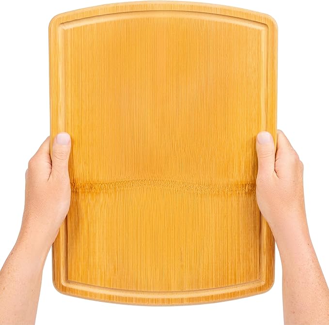Bamboo Cutting Board – 15 Inch Wood Cutting Boards for Kitchen with Glue-Free Surface™ & Juice Groove – Non-Toxic, FSC-Certified, Durable Wooden Chopping Board - Image 8