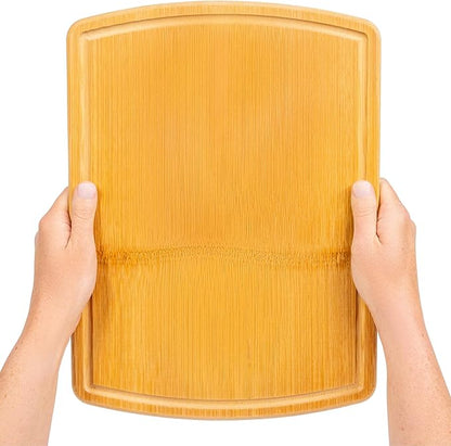 Bamboo Cutting Board – 15 Inch Wood Cutting Boards for Kitchen with Glue-Free Surface™ & Juice Groove – Non-Toxic, FSC-Certified, Durable Wooden Chopping Board - Image 8