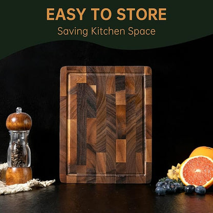 THETCHRY Walnut Wood Small Cutting Board, Compact Chopping Board with Deep Juice Groove, Knife Friendly & Non-Slip Design, 10x8x0.8 Inch for Fruit Cheese Prep - Image 8
