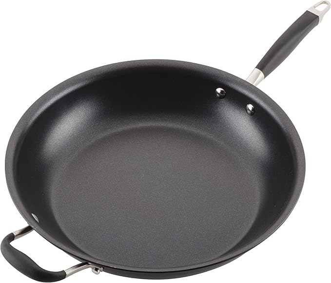 Anolon Advanced Home Hard Anodized Nonstick Frying Pan, 14.5 Inch – Large Skillet with Helper Handle, 14 Inch Nonstick Frying Pan, Durable Cookware - Onyx - Image 11