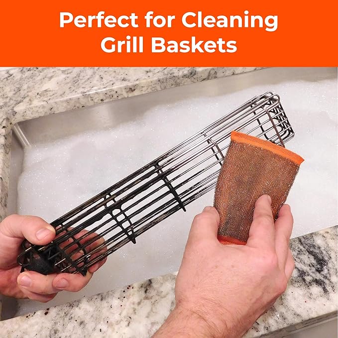 Heavy-Duty Steel Wool Scrubber Sponges 4 Pack – Stainless Steel Cleaning Pads for Dishes, Pots, Pans, Grills & Ovens – Durable Multi-Surface Kitchen Scrubbing Tools for Tough Grease & Burnt Food - Image 4