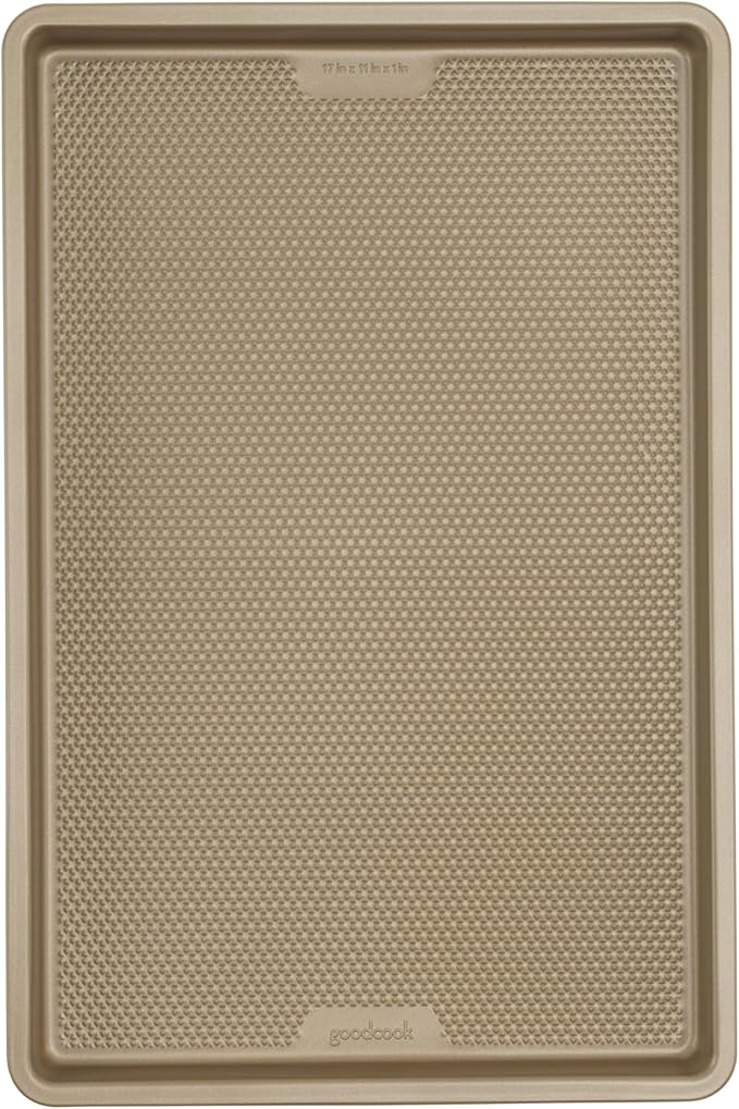 GoodCook BestBake Nonstick Textured Carbon Steel Cookie Sheet, 11" x 17", Large Baking Sheet, Even Heating, Scratch-Resistant, Non-Toxic, Durable, Ideal for Baking and Sheet Pan Dinners by GoodCook