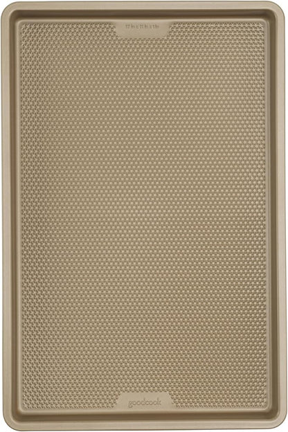 GoodCook BestBake Nonstick Textured Carbon Steel Cookie Sheet, 11" x 17", Large Baking Sheet, Even Heating, Scratch-Resistant, Non-Toxic, Durable, Ideal for Baking and Sheet Pan Dinners by GoodCook