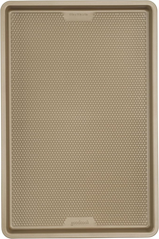 GoodCook BestBake Nonstick Textured Carbon Steel Cookie Sheet, 11" x 17", Large Baking Sheet, Even Heating, Scratch-Resistant, Non-Toxic, Durable, Ideal for Baking and Sheet Pan Dinners by GoodCook
