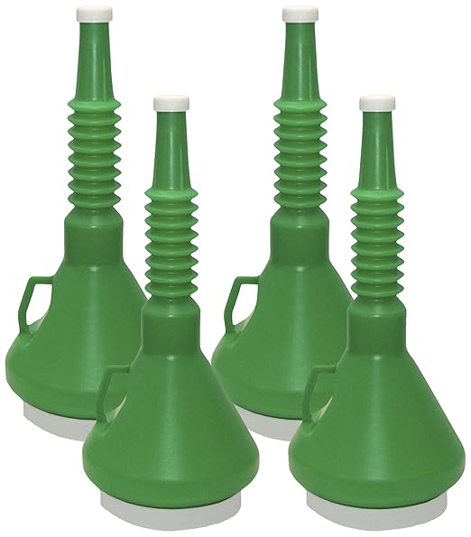 Funnel King 32140 1 1/2-Qt Double Capped Funnel - Green (13 1/4" Length), Multi, 1 1/2 Quart (Pack of 4) by Wirthco+Engineering%2C+Inc.