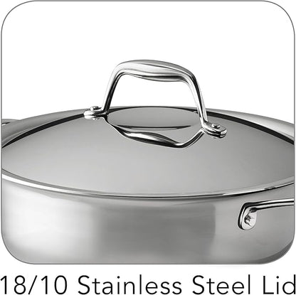 Tramontina Signature Tri-Ply Clad Stainless Steel 4-Quart Universal Pan with Lid, Induction-Ready Cooking Pan, Dishwasher-Safe, NSF-Certified, Made in Brazil - Image 4