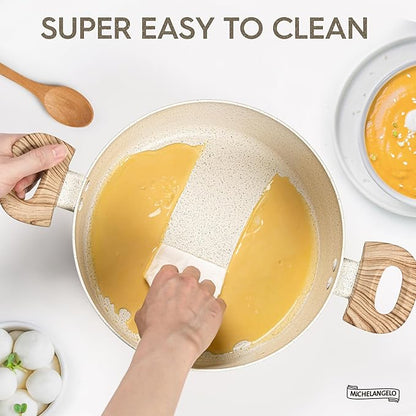 MICHELANGELO 6 Quart Stock Pot with Lid - Non Stick Cooking Pot for All Stovetops, Easy to Clean Soup Pot with Cool-Touch Handles, PFOA & PFOS Free - Image 5