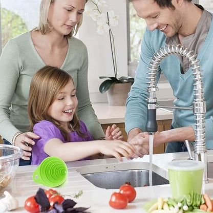 Funnels for Kitchen Use, Food Grade Silicone Collapsible Kitchen Funnel (Green) - Image 4