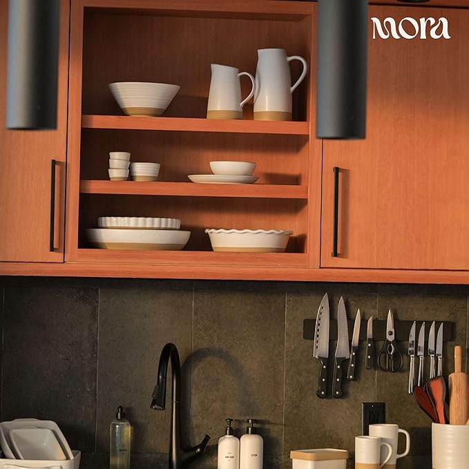 Mora Ceramic Set of 2 Baking Dishes For Casserole, Banana Bread, Brownies, Broiling, Roasting, and Baking. 7x11 in and Loaf Pans - Porcelain Serving Bakeware from Oven to Table. Freezer Safe - Oat - Image 6