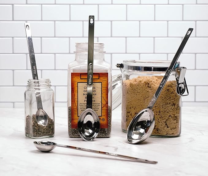 RSVP International Measuring Spoons, Long, Stainless Steel - Image 4