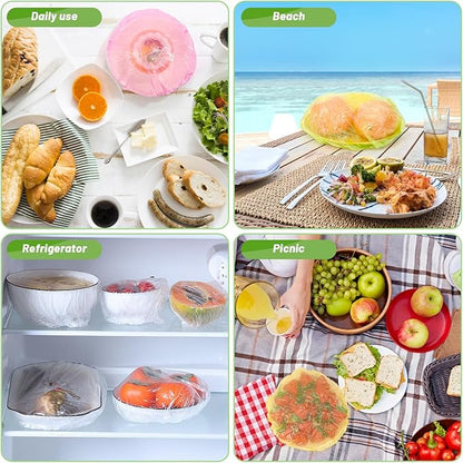90Pcs Reusable Elastic Food Bowl Storage Covers, Sublaga Bowl Covers, Variety of 5 Translucent Stretchable Sizes and Colorful Dish Plate Covers, Alternative to foil, Plastic Wrap,BPA Free - Image 7