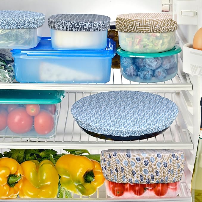 10 Pack Cloth Bowl Covers for Bread Rising - 5 Size Stretch Elastic Food Storage Container Lids - Reusable Cotton Fabric Covers for Food, Fruits, Leftovers (Pastel)