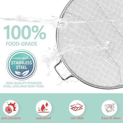 Splatter Shield & 100PCS Paper Liners for Ninja IG651,IG600,IG601 Foodi Air Fryer Accessories, Stainless Steel Splash Guard Replacement Parts for Ninja 6 in 1 Smart XL Indoor Grill Mesh Screen