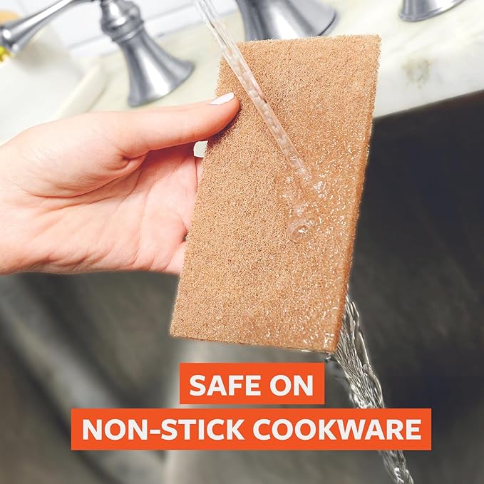 Full Circle Neat Nut, Walnut Scour Pads – Pack of 8 – Powerful, Non-Scratch Dish Scrubber Made with Plant-Based & Recycled Materials, Safe for Nonstick - Image 4