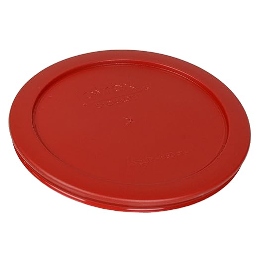 Pyrex 7201-PC 4-Cup Poppy Red Food Storage Replacement Lid (4-Pack) - Made in USA - Image 2