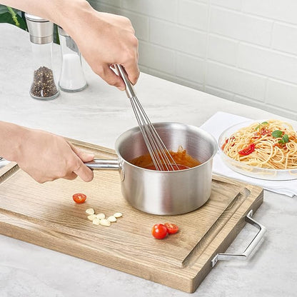 Restaurantware 12.5 in Stainless Steel Ball Whisk with Silicone Tips - German Standard Sauce & Gravy Whisk, Non-Scratch, Dishwasher Safe - Non-Stick Silicone Ball Whisk for Baking - Image 5