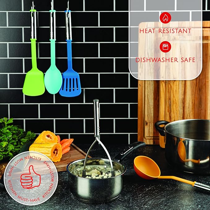 Kitchen Utensils Set 35 PCS Cooking Utensils Set, Nonstick and Heat Resistant Nylon Stainless Steel Silicone Spatula Set - Kitchen Gadgets Home Essentials Kitchen Accessories, Apartment Must Haves - Image 3