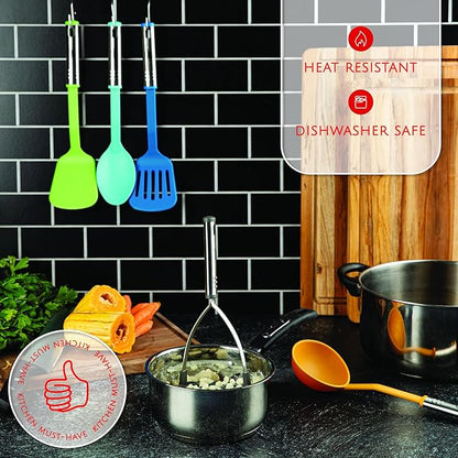 Kitchen Utensils Set 35 PCS Cooking Utensils Set, Nonstick and Heat Resistant Nylon Stainless Steel Silicone Spatula Set - Kitchen Gadgets Home Essentials Kitchen Accessories, Apartment Must Haves - Image 3