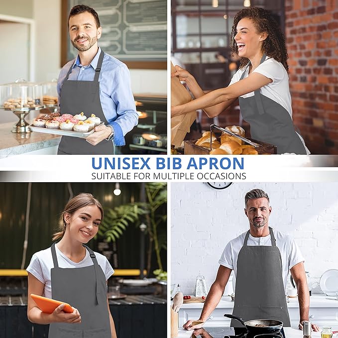 Utopia Kitchen 2 Pack Bib Apron, Adjustable with 2 Pockets, Water and Oil Resistant, Cooking Kitchen Chef Apron for Women Men - Image 5