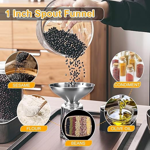 2 Pack Stainless Steel Kitchen Funnel Set for Filling Bottles - 2 Different Caliber Sizes, Seamless One-Piece Design for Transferring Oils Spices Powder Mixes (Easy to Clean) - Image 5