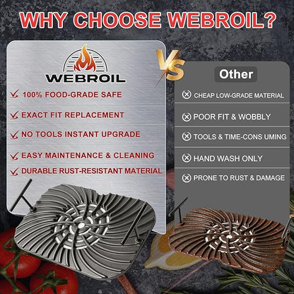 Grill Grate for Ninja Foodi FG551 Grill Accessories, Cast Iron Griddle Plate Replacement Parts for Ninja Foodi Smart XL 6-in-1 Grill, Non-Stick, 13.36"x9.1"