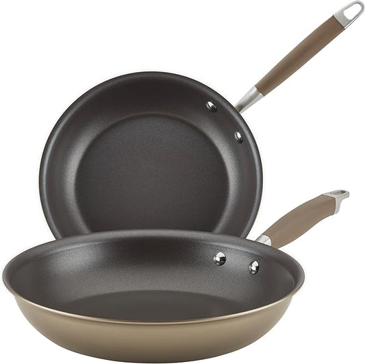 Anolon Advanced Home Hard-Anodized Nonstick Skillets (2 Piece Set- 10.25-Inch & 12.75-Inch, Bronze) by Anolon