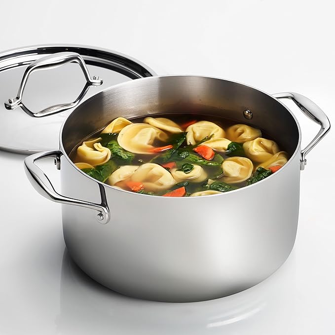 Tramontina Signature Tri-Ply Clad Stainless Steel 6-Quart Sauce Pot with Lid, Induction-Ready Pot, Dishwasher-Safe, NSF-Certified, Made in Brazil - Image 3