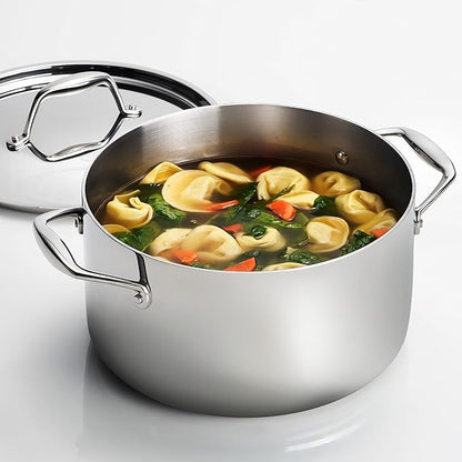 Tramontina Signature Tri-Ply Clad Stainless Steel 6-Quart Sauce Pot with Lid, Induction-Ready Pot, Dishwasher-Safe, NSF-Certified, Made in Brazil - Image 3